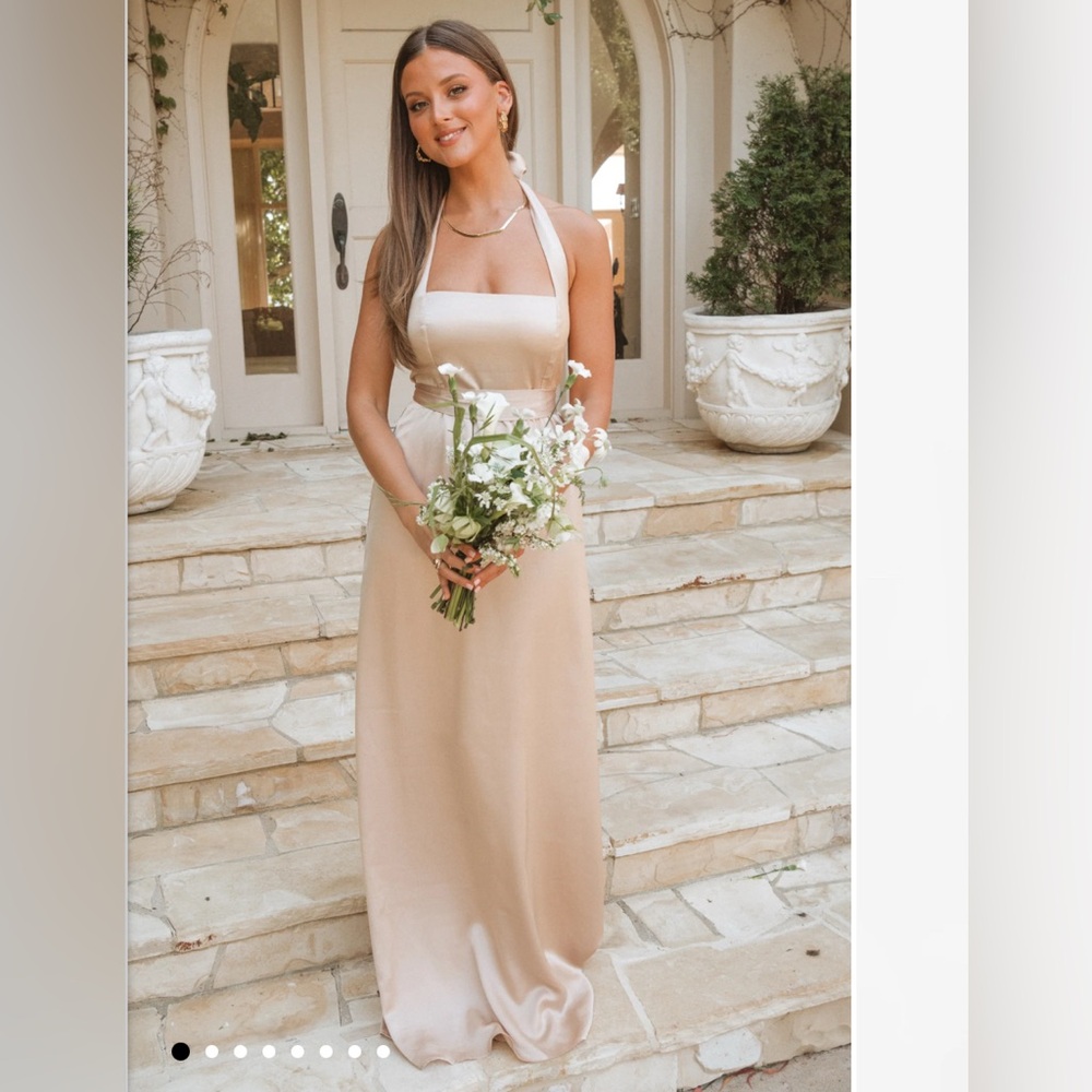 Show Me Your Mumu - Hazel Halter Satin Maxi Dress